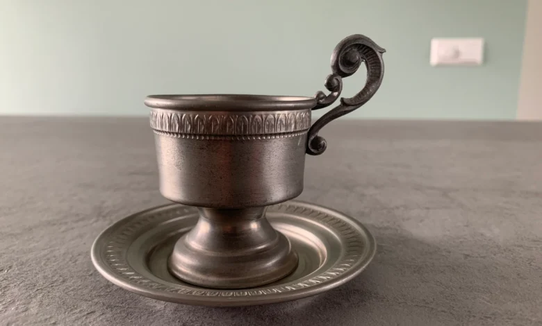 Brooks Lexington VA Pewter Handled Cup Vintage