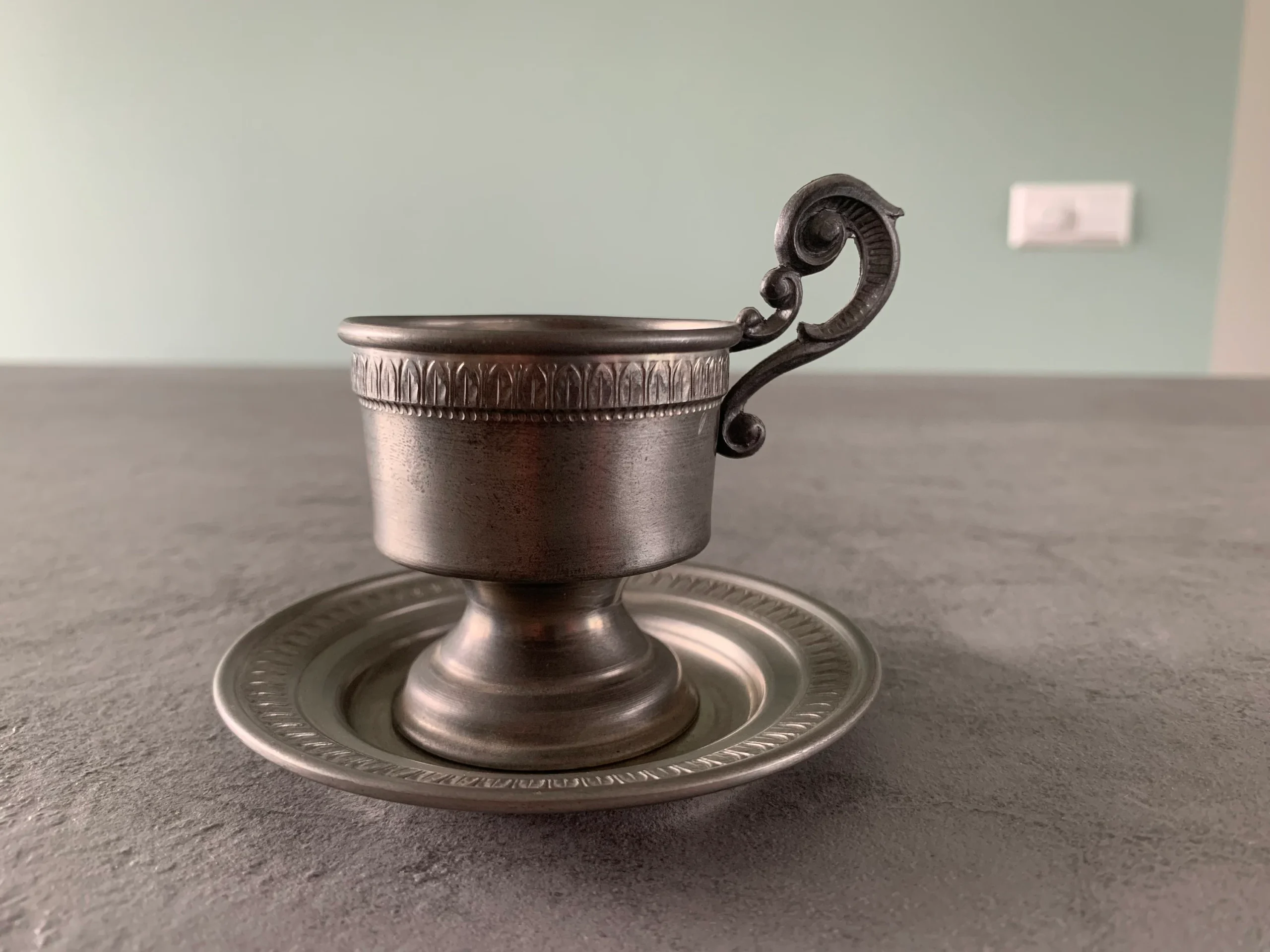 Brooks Lexington VA Pewter Handled Cup Vintage